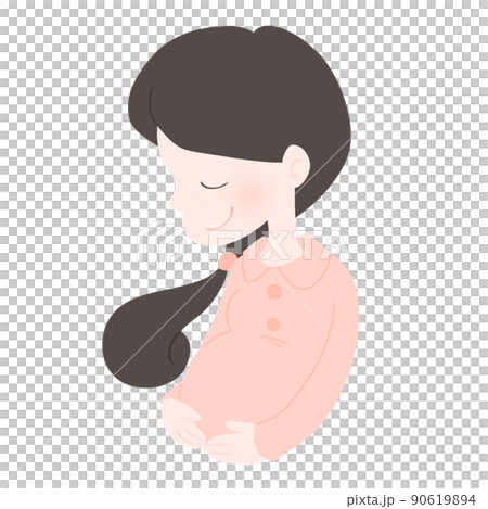 妊婦さんのイラスト （主線なし） 90619894