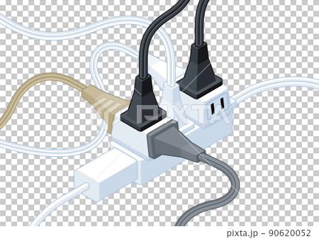 たこ足配線 複数のコードをつないだ危険な配線 たこ足配線 複数のコードをつないだ危険な配線 90620052