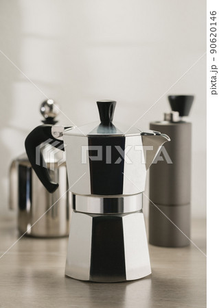 Moka pot, Italian style's brewing coffee equipment. 90620146