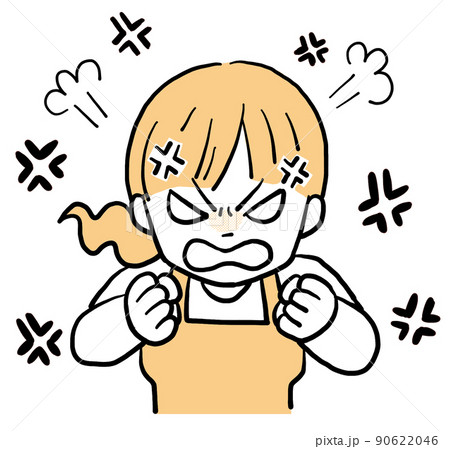 物凄く怒る主婦のイラスト 90622046