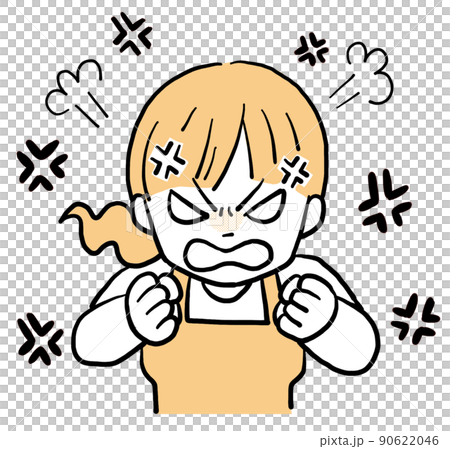 物凄く怒る主婦のイラスト 90622046