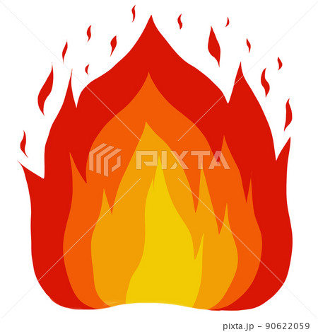 めらめら燃える赤い炎のイラスト めらめら燃える赤い炎のイラスト 90622059