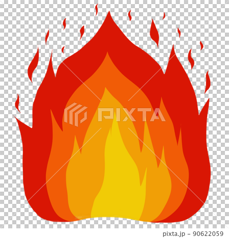 めらめら燃える赤い炎のイラスト めらめら燃える赤い炎のイラスト 90622059