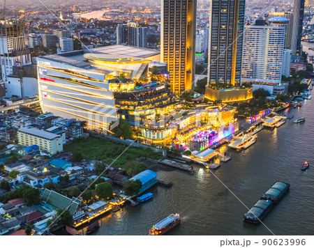 Aerial view of Icon Siam water front building in downtown Bangkok, Thailand 90623996