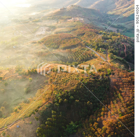 Ban Bon Na Viewpoint at sunrise with fog above Mae Chaem, Doi Inthanon national park, Chiang Mai Ban Bon Na Viewpoint at sunrise with fog above Mae Chaem, Doi Inthanon national park, Chiang Mai 90624004