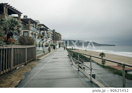 Los Angeles, California, USA - March 2021 rainy day at Redondo beach 90625452