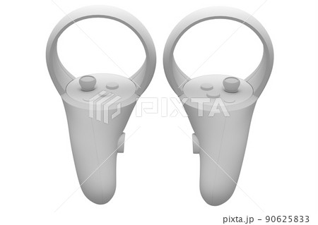 Virtual reality controllers for online and cloud gaming on white background 90625833