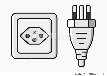 power outlet plug swiss type j vector flat illustration 90625904