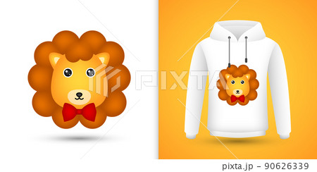 Lion head on white sweatshirt hoodie 90626339