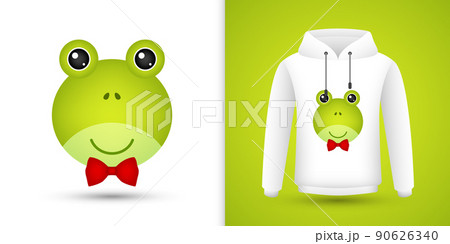 Frog head on white sweatshirt hoodie 90626340