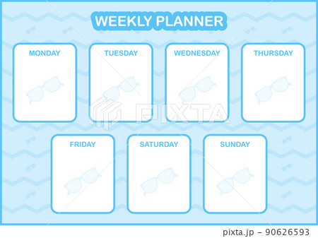 Daily and weekly planner with Glasses Daily and weekly planner with Glasses 90626593
