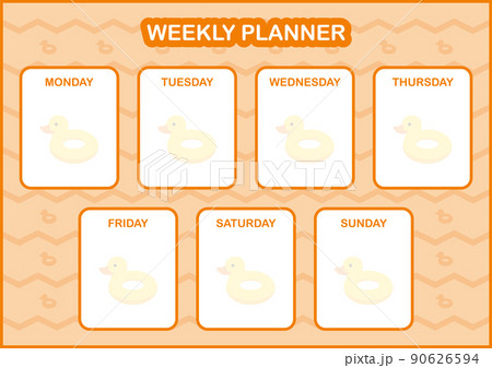 Daily and weekly planner with Inflatable Duck 90626594