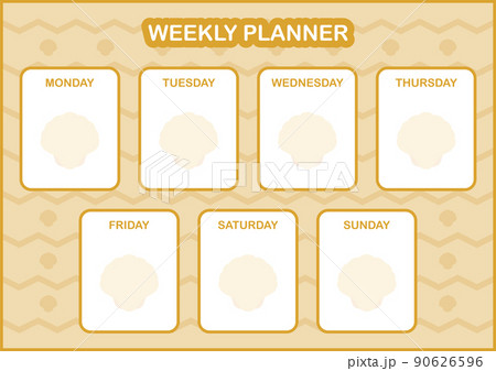 Daily and weekly planner with Seashell Daily and weekly planner with Seashell 90626596