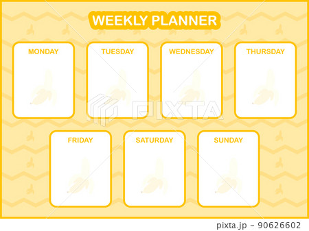 Daily and weekly planner with Banana 90626602