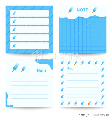 Set of square notepads with Ice Cream 90626936