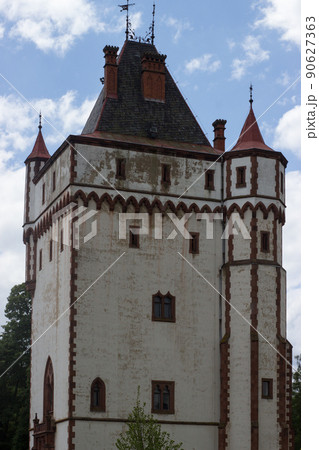 Castle tower hradec nad moravici czech republic 90627363