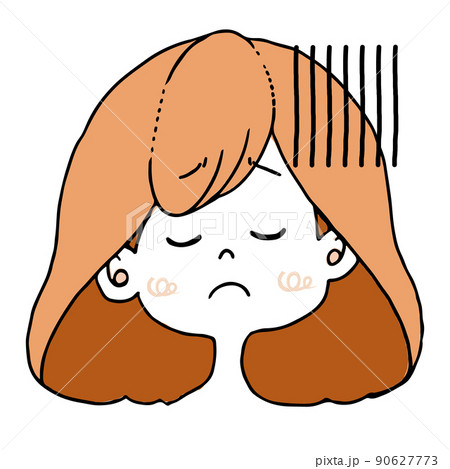 がっかりしている女の子のイラストのイラスト素材