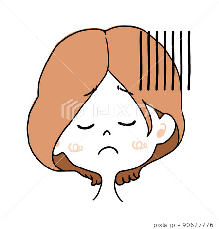 がっかりしている女の子のイラストのイラスト素材