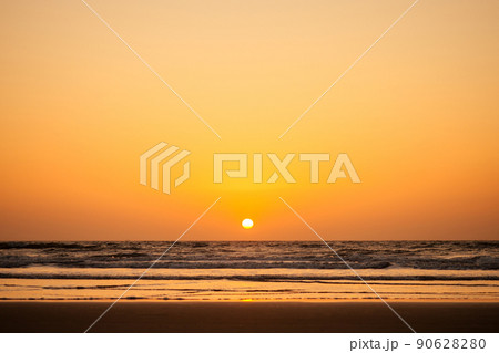 romantic sunset on the beach by the ocean mock up romantic sunset on the beach by the ocean mock up 90628280