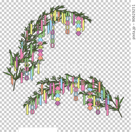 Realistic Tanabata decoration / Sasa decoration Illustration material Realistic Tanabata decoration / Sasa decoration Illustration material 90629251