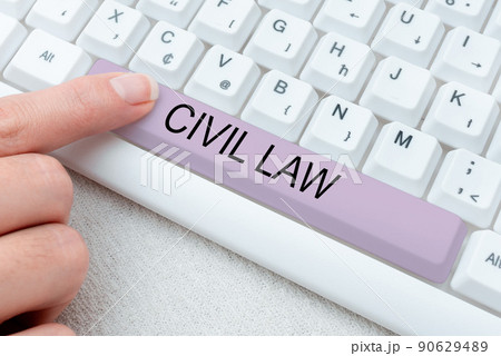 Writing displaying text Civil Law. Business overview Law concerned with private relations between members of community -49119 Writing displaying text Civil Law. Business overview Law concerned with private relations between members of community -49119 90629489