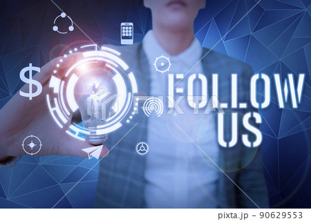 Text showing inspiration Follow Us. Internet Concept To invite a person or group to join his company and take rules -48561 Text showing inspiration Follow Us. Internet Concept To invite a person or group to join his company and take rules -48561 90629553