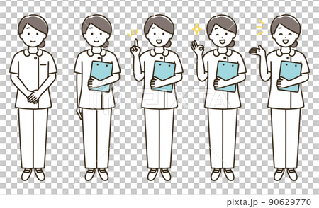 女護士面部表情變化圖集（無膚色版本） 90629770