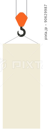 クレーンで吊りあげられる看板 90629987