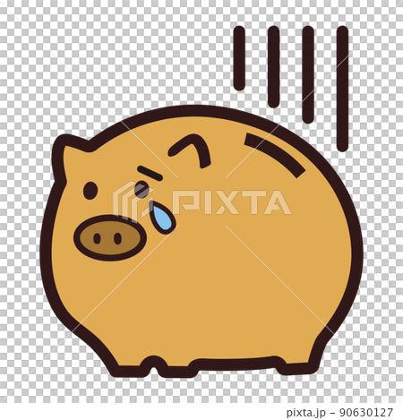 Crying golden pig piggy bank 90630127