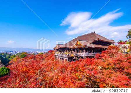 清水寺の舞台と紅葉 90630717