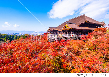 清水寺の舞台と紅葉 90630731