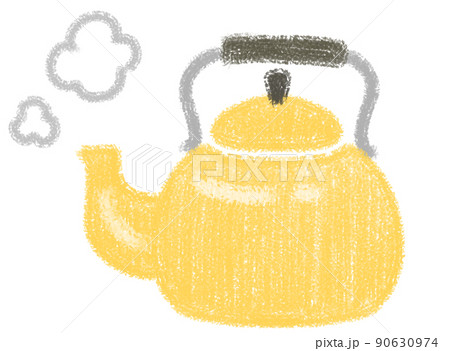 クレヨンペンで描いたやかん 90630974