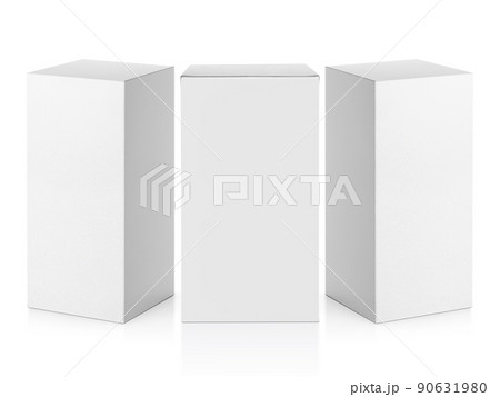 blank packaging white cardboard box isolated on white background ready for packaging design 90631980