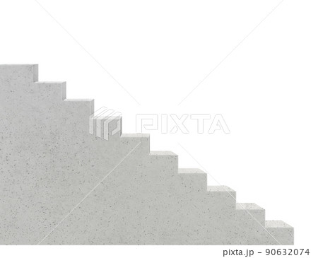 Empty stairs leading up, side view. 3d render 90632074