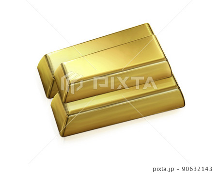Gold bars is on white background 3D rendering 90632143