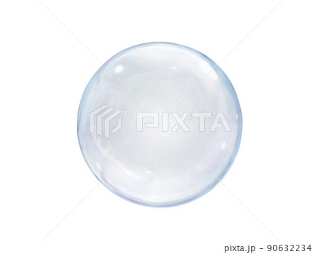 Transparent soap or water bubbles on a white background 90632234