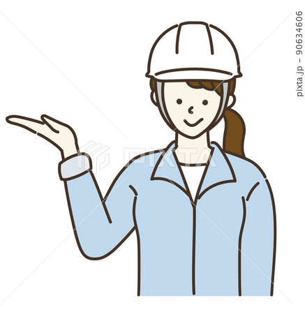 作業員　ヘルメット　女性　ポーズ　バリエーション 90634606