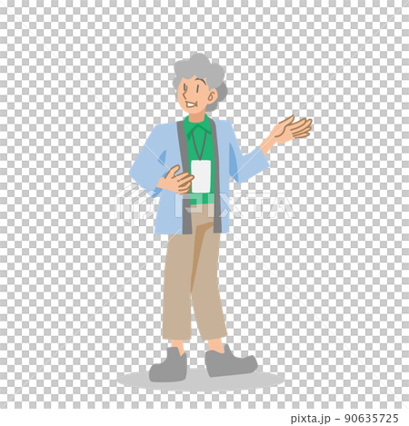 観光地を案内するシニアガイドの女性 観光地を案内するシニアガイドの女性 90635725