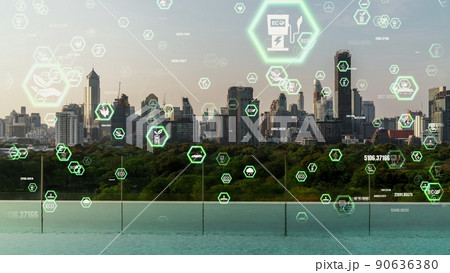 Green city technology shifting towards sustainable alteration concept Green city technology shifting towards sustainable alteration concept 90636380