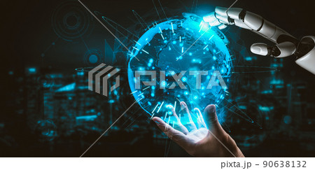 Future artificial intelligence and machine learning for AI droid robot or cyborg Future artificial intelligence and machine learning for AI droid robot or cyborg 90638132