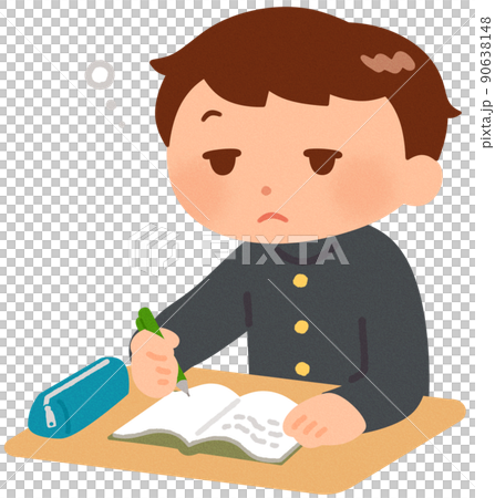 學習時打瞌睡的男學生 90638148