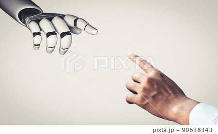 Future artificial intelligence and machine learning for AI droid robot or cyborg 90638343