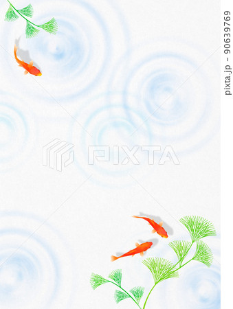 金魚と水面の波紋 雨 和風 夏イメージ 金魚と水面の波紋 雨 和風 夏イメージ 90639769