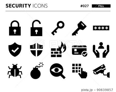 セキュリティに関連する塗りつぶしスタイルのアイコンセット_027 セキュリティに関連する塗りつぶしスタイルのアイコンセット_027 90639857