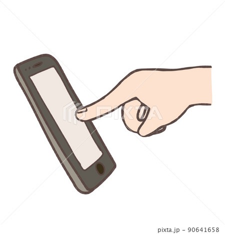スマートフォンに触れる指 スマートフォンに触れる指 90641658