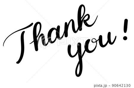 Thank You の手書き文字 2段 斜め のイラスト素材