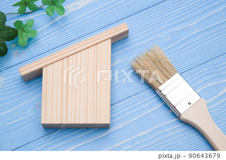 住宅と刷毛(ハケ) 住宅塗装イメージ 住宅と刷毛(ハケ) 住宅塗装イメージ 90643679