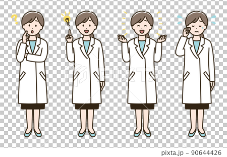 白大褂女性表情變化圖集②(有膚色版) 白大褂女性表情變化圖集②(有膚色版) 90644426