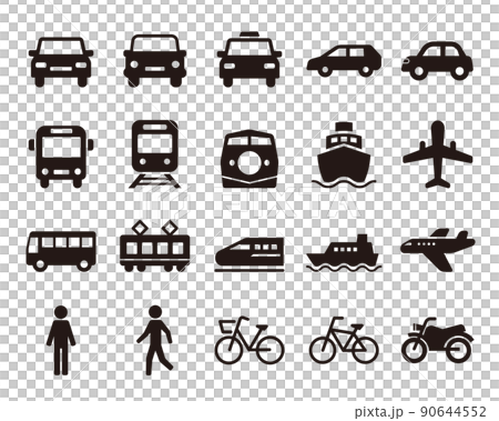 交通/車輛/白色背景的簡單圖標集 90644552