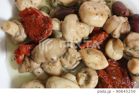 Mushrooms, Sun Dried Tomato, Olives and Capers in Olive Oil 90645250